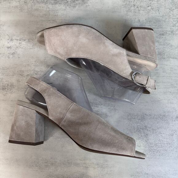 Seychelles Playwright II Heeled Sandal Womens US 10 Leather Peep Toe Slingback - Picture 5 of 7